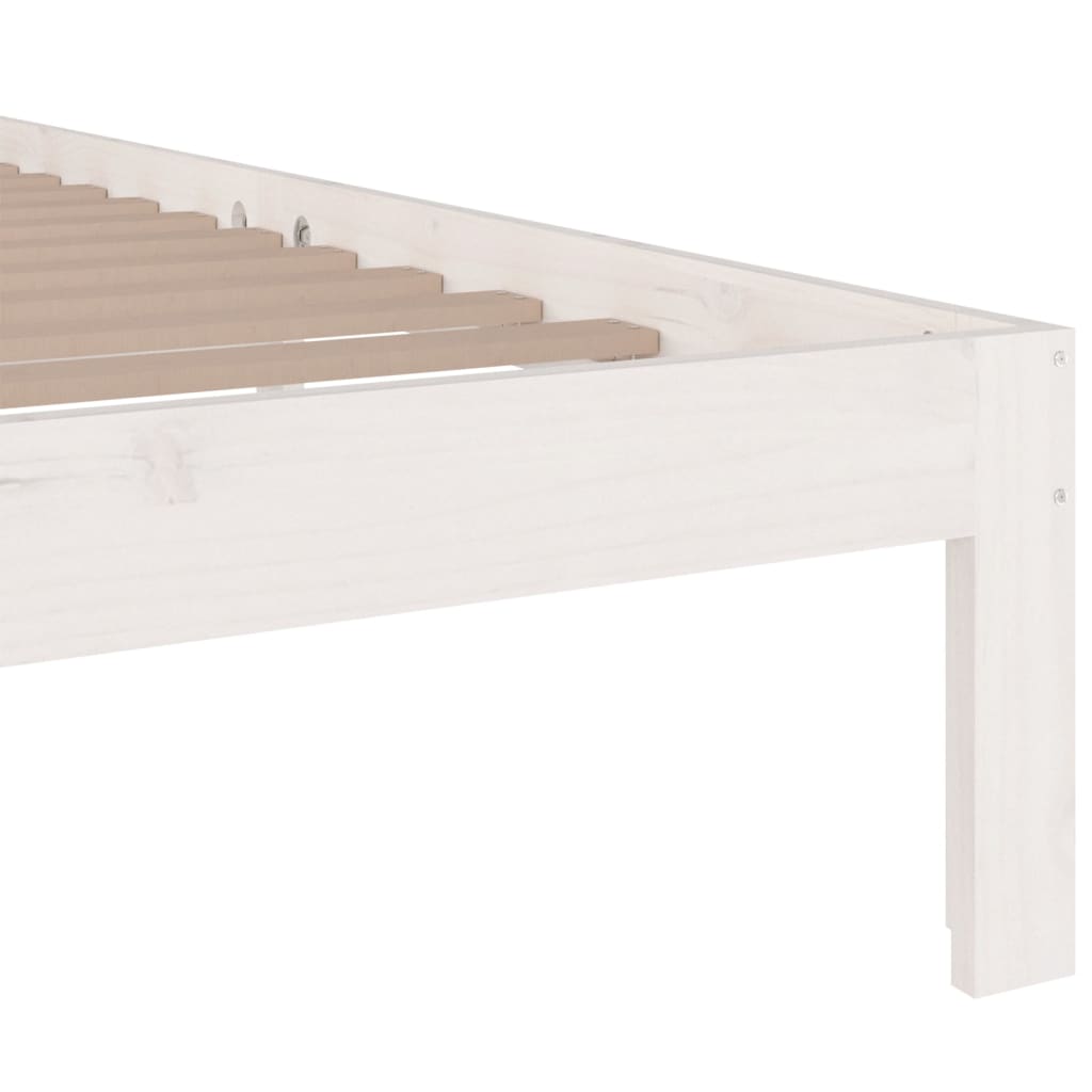 Berkfield Bed Frame White Solid Wood 120x190 cm Small Double