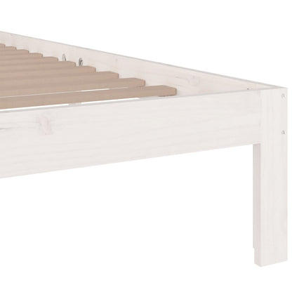 Berkfield Bed Frame White Solid Wood 120x190 cm Small Double