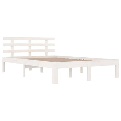 Berkfield Bed Frame White Solid Wood 120x200 cm