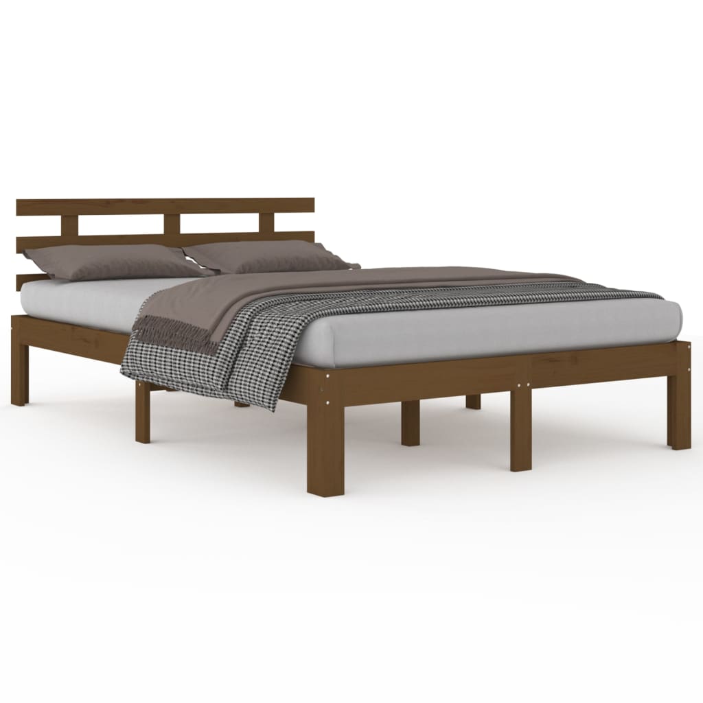 Berkfield Bed Frame Honey Brown Solid Wood 160x200 cm