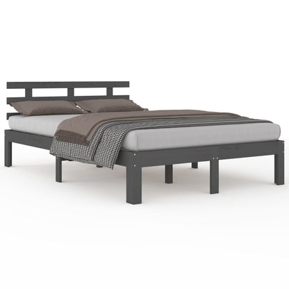 Berkfield Bed Frame Grey Solid Wood 180x200 cm Super King Size