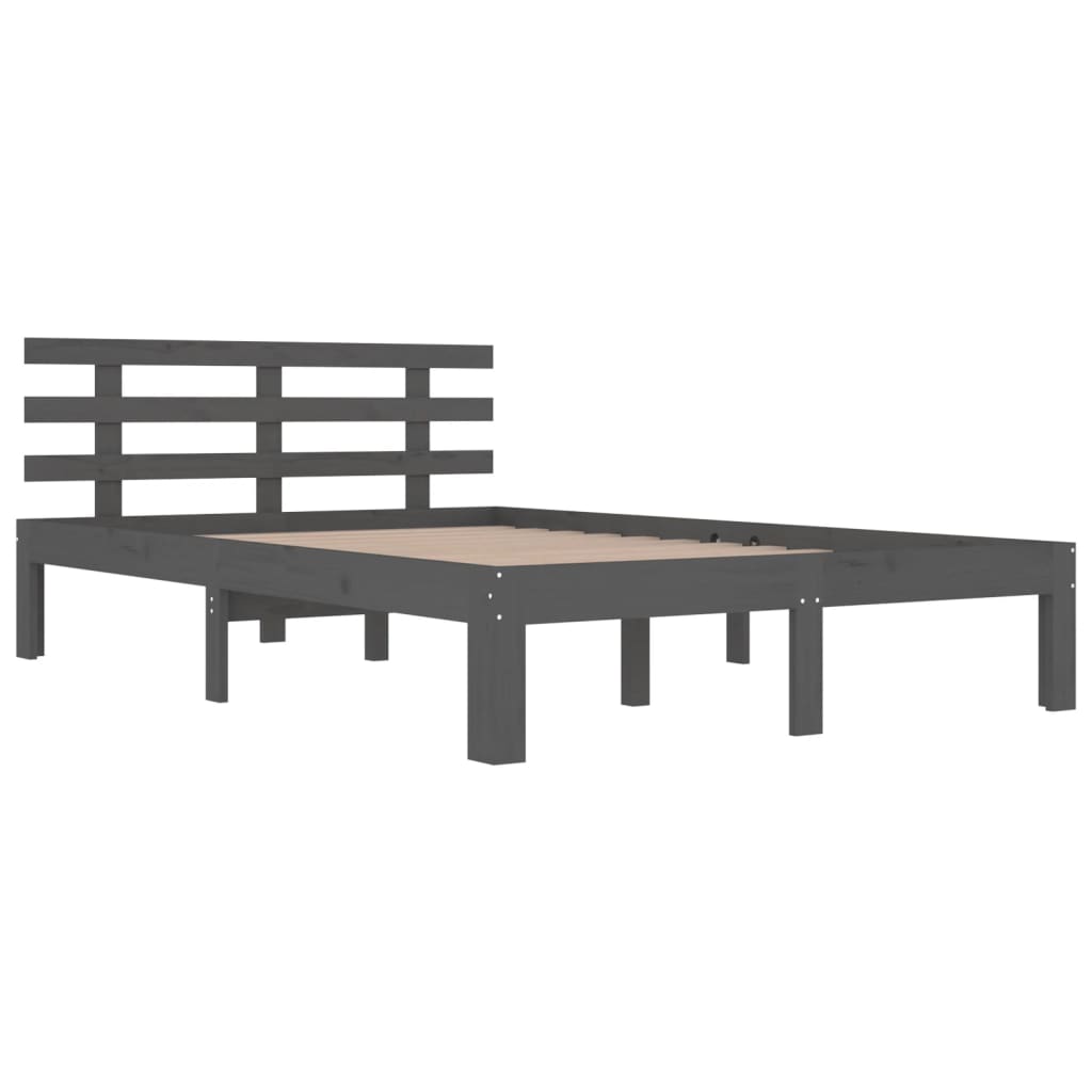 Berkfield Bed Frame Grey Solid Wood 180x200 cm Super King Size