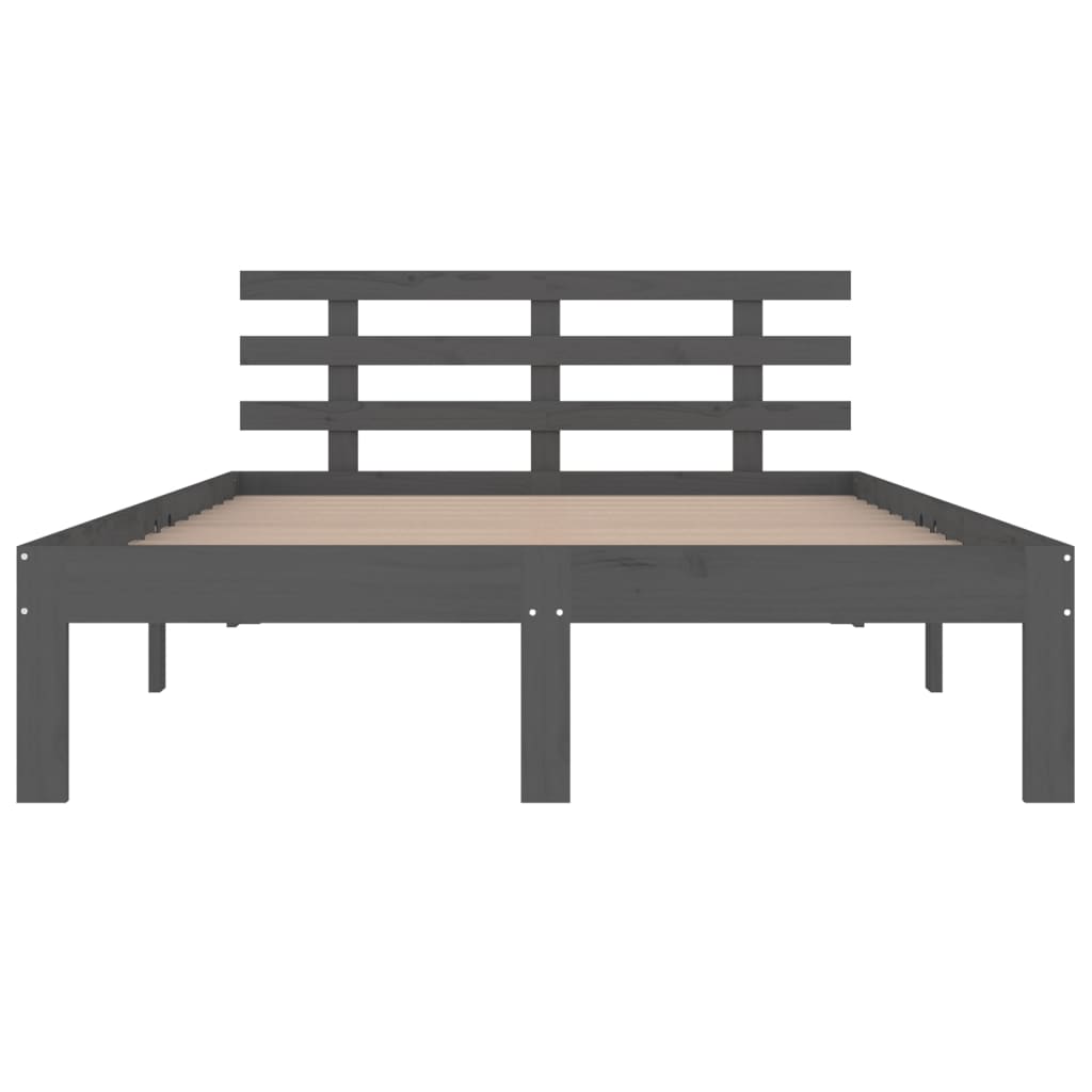 Berkfield Bed Frame Grey Solid Wood 180x200 cm Super King Size