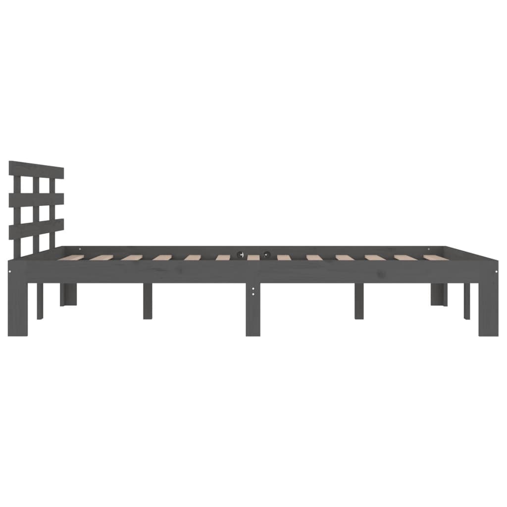 Berkfield Bed Frame Grey Solid Wood 180x200 cm Super King Size