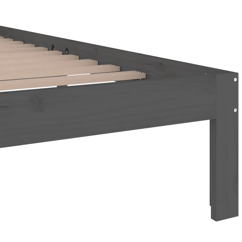 Berkfield Bed Frame Grey Solid Wood 180x200 cm Super King Size