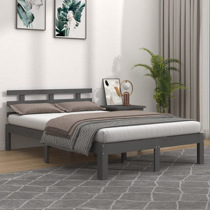 Berkfield Bed Frame Grey Solid Wood 180x200 cm Super King Size