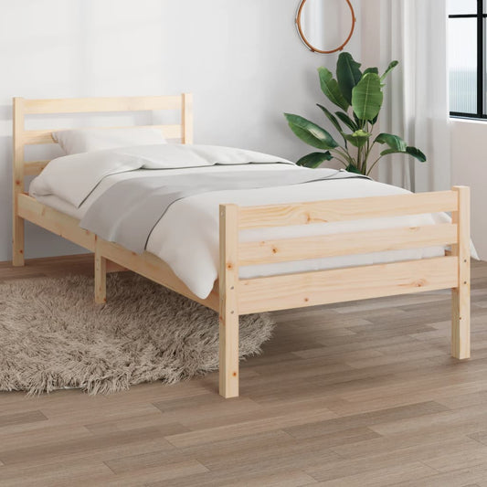 Berkfield Bed Frame Solid Wood 75x190 cm Small Single