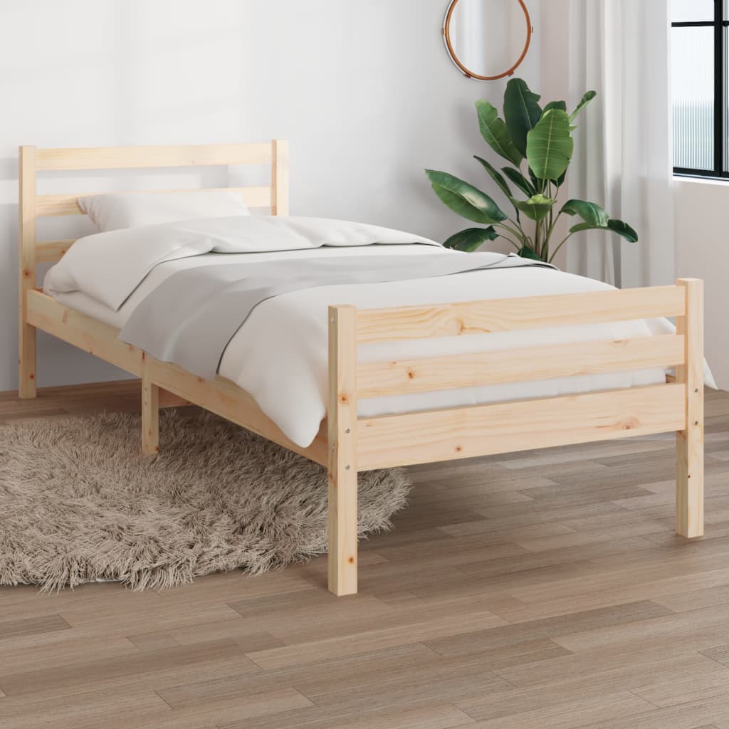 Berkfield Bed Frame Solid Wood 90x190 cm Single