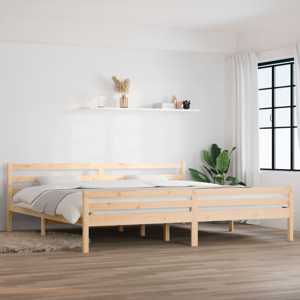 Berkfield Bed Frame Solid Wood 180x200 cm Super King Size
