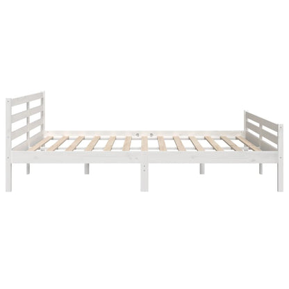 Berkfield Bed Frame White Solid Wood 200x200 cm