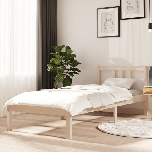 Berkfield Bed Frame Solid Wood 75x190 cm Small Single