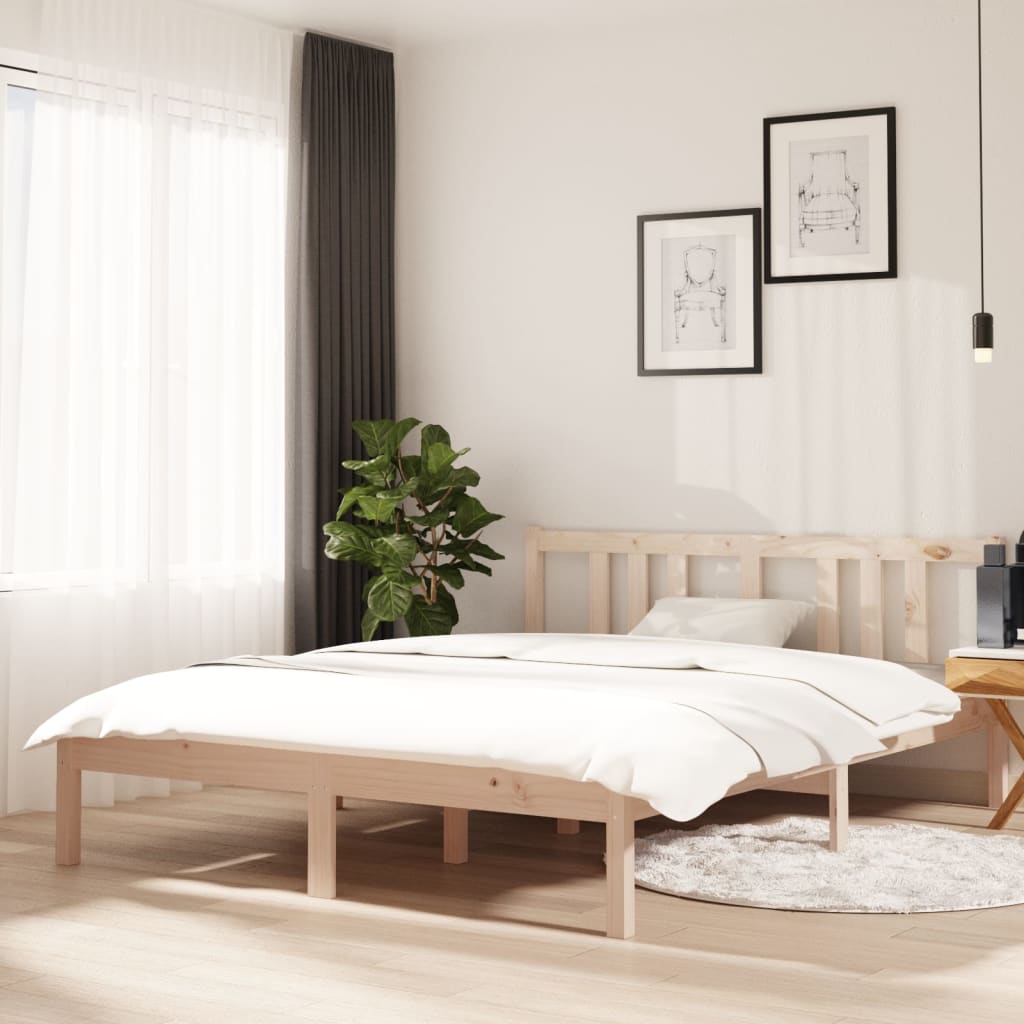 Berkfield Bed Frame Solid Wood 140x190 cm