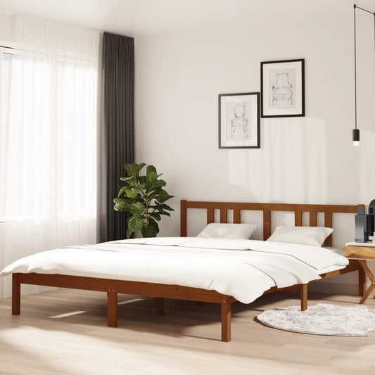 Berkfield Bed Frame Honey Brown Solid Wood 160x200 cm