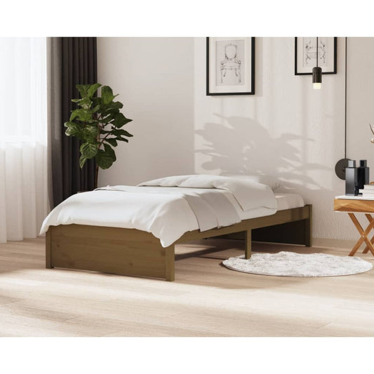 Berkfield Bed Frame Honey Brown Solid Wood 100x200 cm