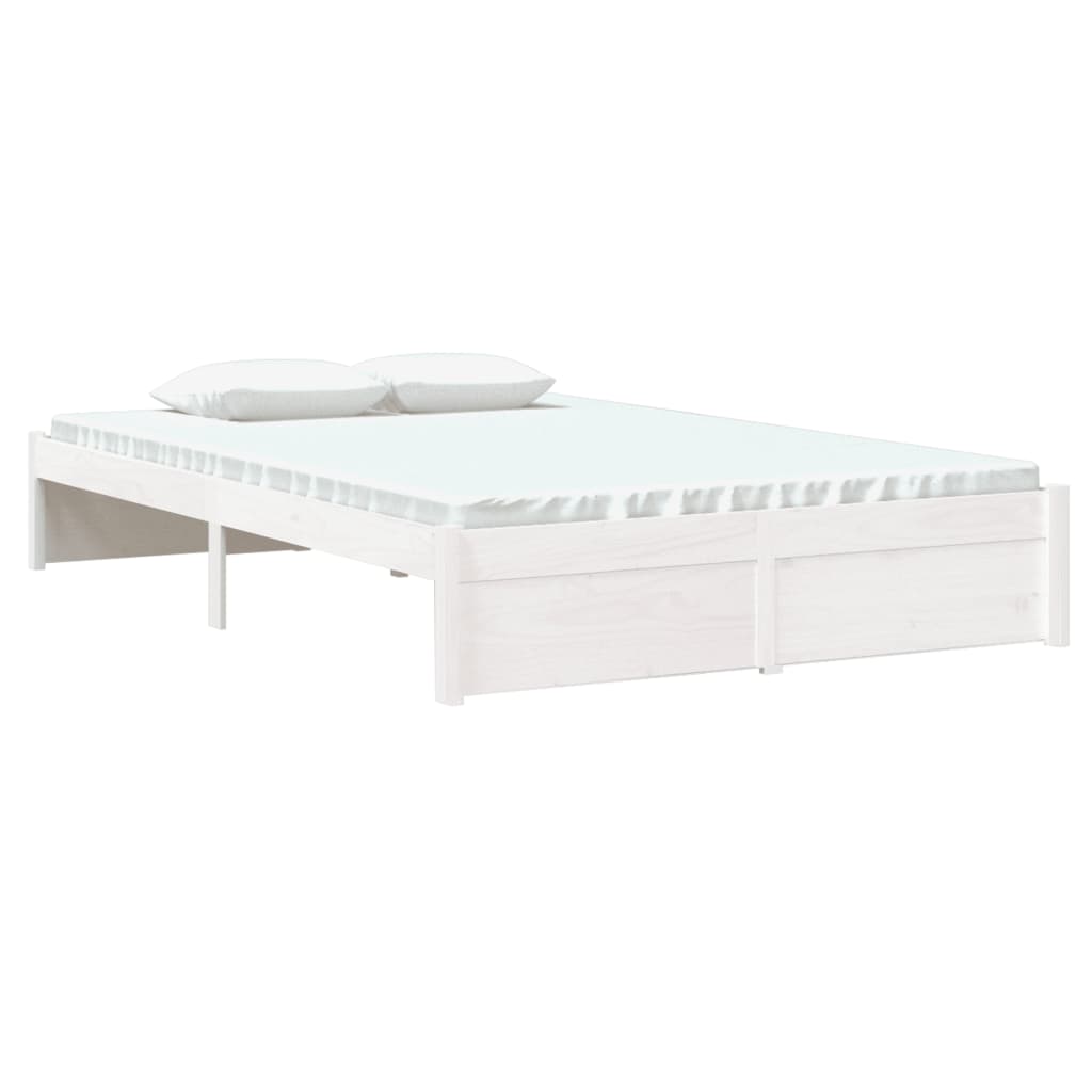 Berkfield Bed Frame White Solid Wood 120x200 cm
