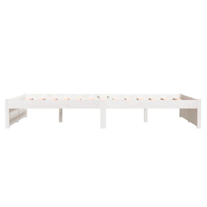 Berkfield Bed Frame White Solid Wood 120x200 cm