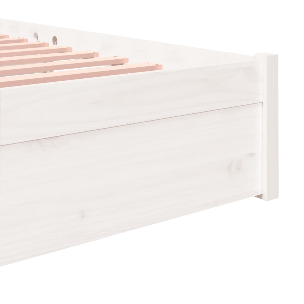 Berkfield Bed Frame White Solid Wood 120x200 cm