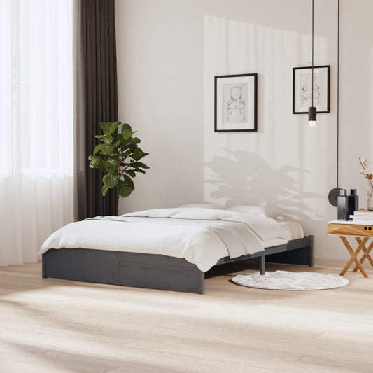 Berkfield Bed Frame Grey Solid Wood 160x200 cm