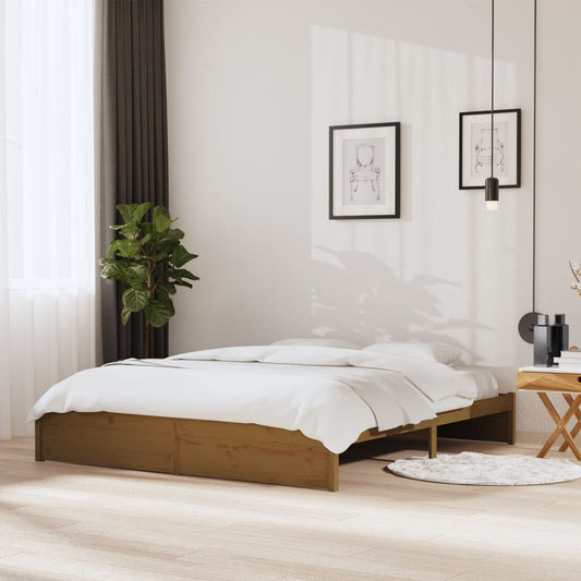 Berkfield Bed Frame Honey Brown Solid Wood 180x200 cm Super King Size
