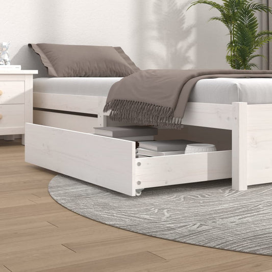 Berkfield Bed Drawers 2 pcs White Solid Wood Pine