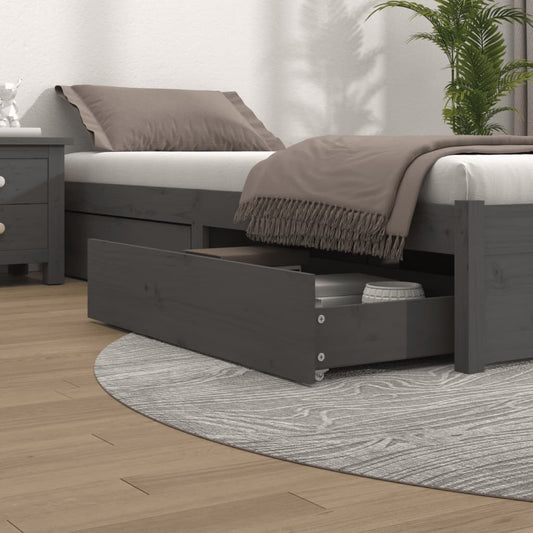 Berkfield Bed Drawers 4 pcs Grey Solid Wood Pine