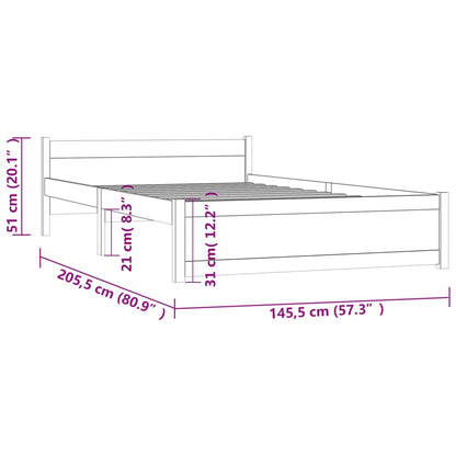 Berkfield Bed Frame Solid Wood 140x200 cm