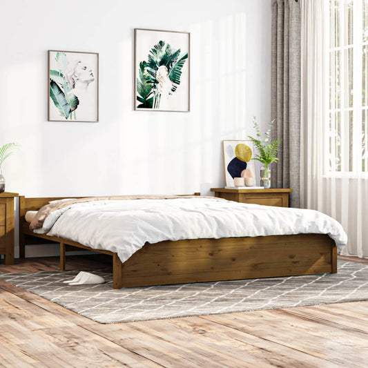 Berkfield Bed Frame Honey Brown Solid Wood 160x200 cm