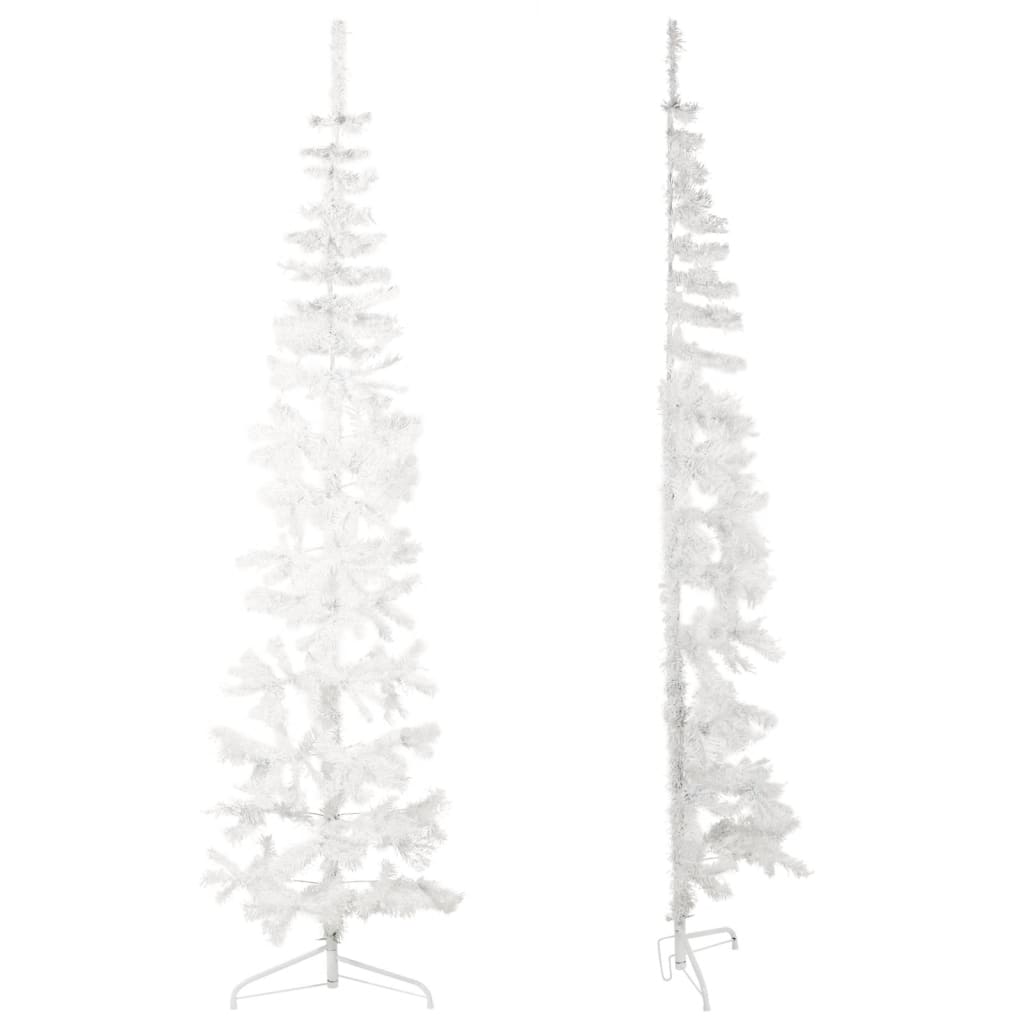 Berkfield Slim Artificial Half Christmas Tree with Stand White 240 cm