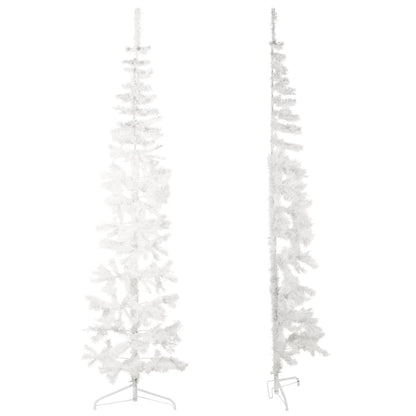 Berkfield Slim Artificial Half Christmas Tree with Stand White 240 cm