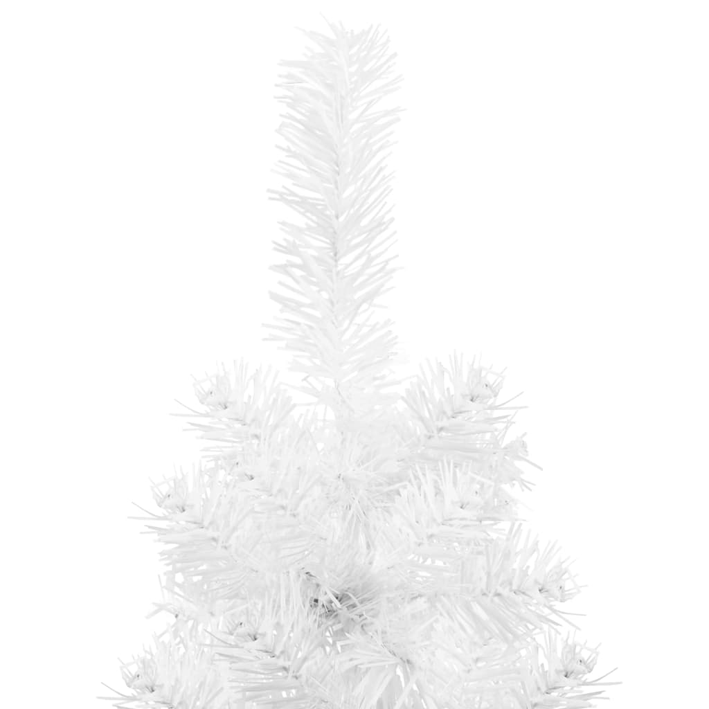 Berkfield Slim Artificial Half Christmas Tree with Stand White 240 cm