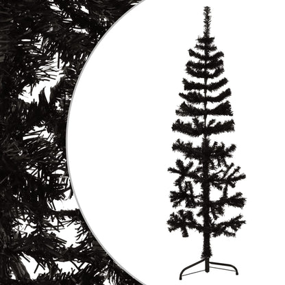 Berkfield Slim Artificial Half Christmas Tree with Stand Black 150 cm