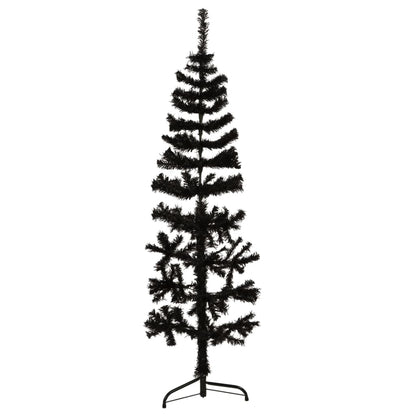 Berkfield Slim Artificial Half Christmas Tree with Stand Black 150 cm