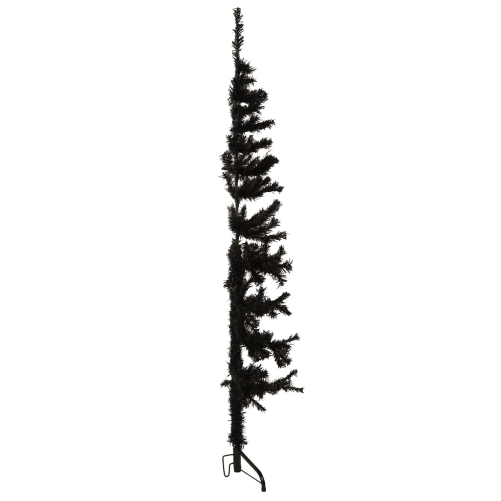 Berkfield Slim Artificial Half Christmas Tree with Stand Black 150 cm