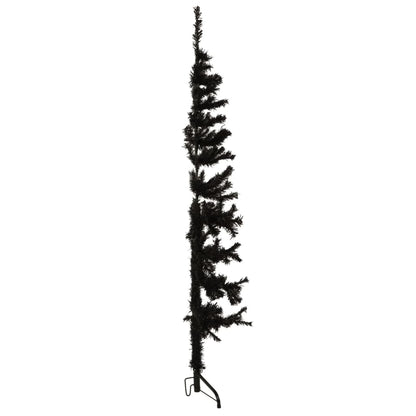 Berkfield Slim Artificial Half Christmas Tree with Stand Black 150 cm