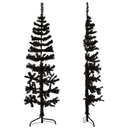 Berkfield Slim Artificial Half Christmas Tree with Stand Black 150 cm