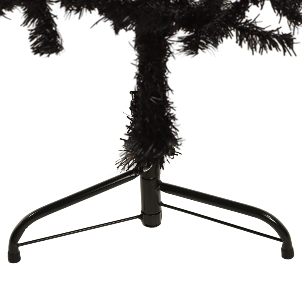 Berkfield Slim Artificial Half Christmas Tree with Stand Black 150 cm