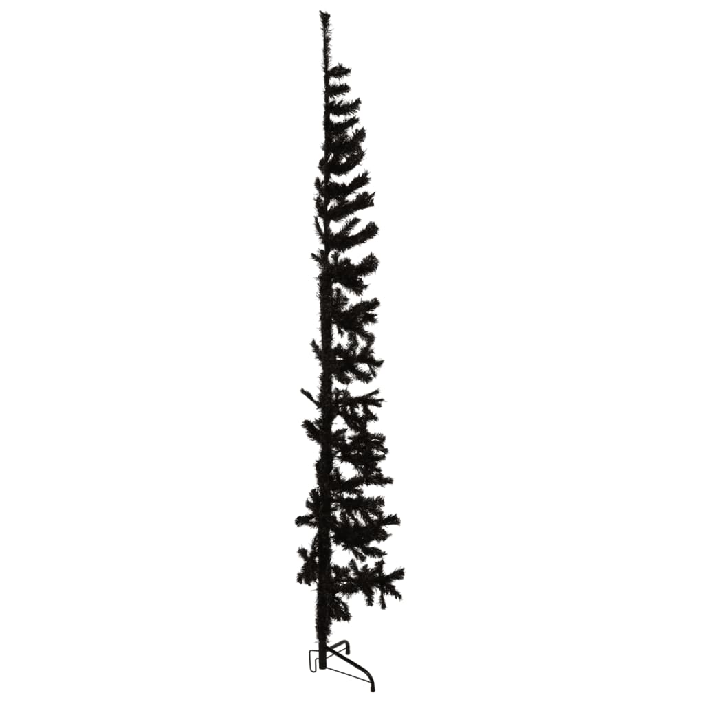 Berkfield Slim Artificial Half Christmas Tree with Stand Black 210 cm