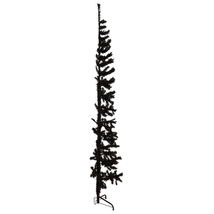 Berkfield Slim Artificial Half Christmas Tree with Stand Black 210 cm