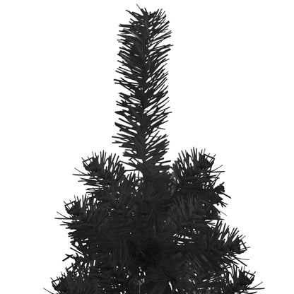 Berkfield Slim Artificial Half Christmas Tree with Stand Black 210 cm