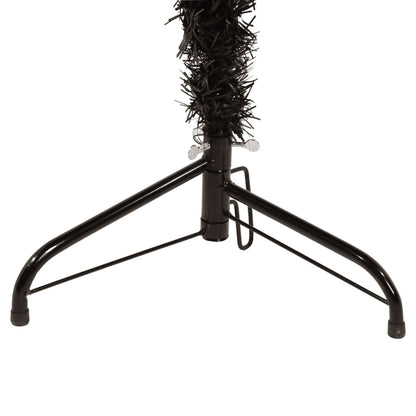 Berkfield Slim Artificial Half Christmas Tree with Stand Black 210 cm