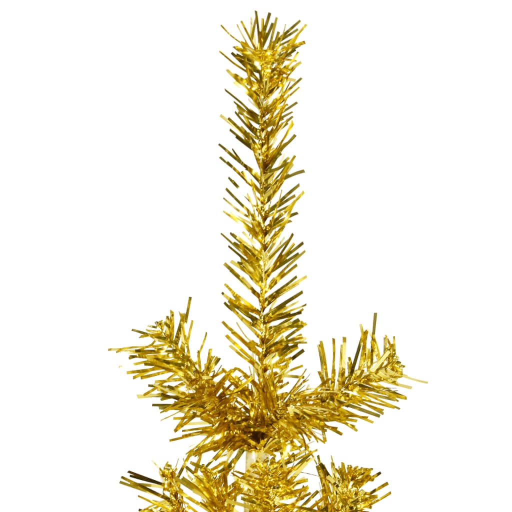 Berkfield Slim Artificial Half Christmas Tree with Stand Gold 120 cm