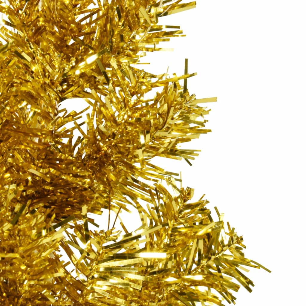 Berkfield Slim Artificial Half Christmas Tree with Stand Gold 120 cm