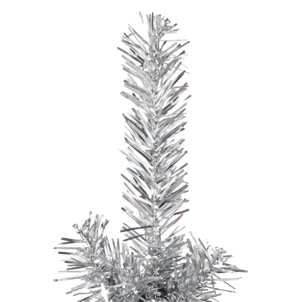 Berkfield Slim Artificial Half Christmas Tree with Stand Silver 120 cm