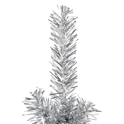 Berkfield Slim Artificial Half Christmas Tree with Stand Silver 120 cm