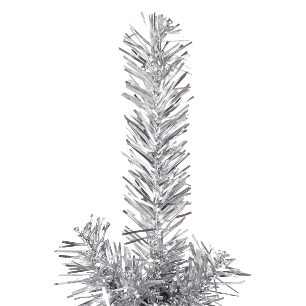 Berkfield Slim Artificial Half Christmas Tree with Stand Silver 180 cm