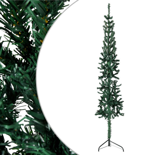 Berkfield Slim Artificial Half Christmas Tree with Stand Green 150 cm