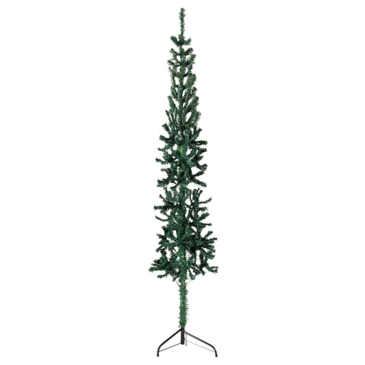 Berkfield Slim Artificial Half Christmas Tree with Stand Green 210 cm
