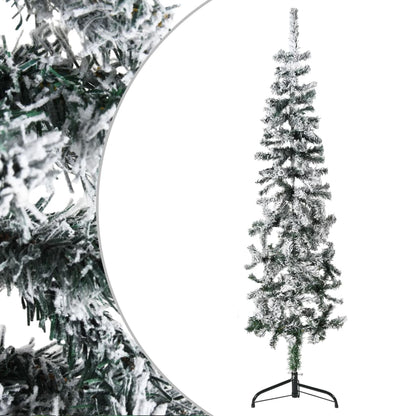 Berkfield Slim Artificial Half Christmas Tree with Flocked Snow 120 cm