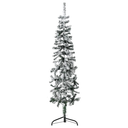 Berkfield Slim Artificial Half Christmas Tree with Flocked Snow 120 cm