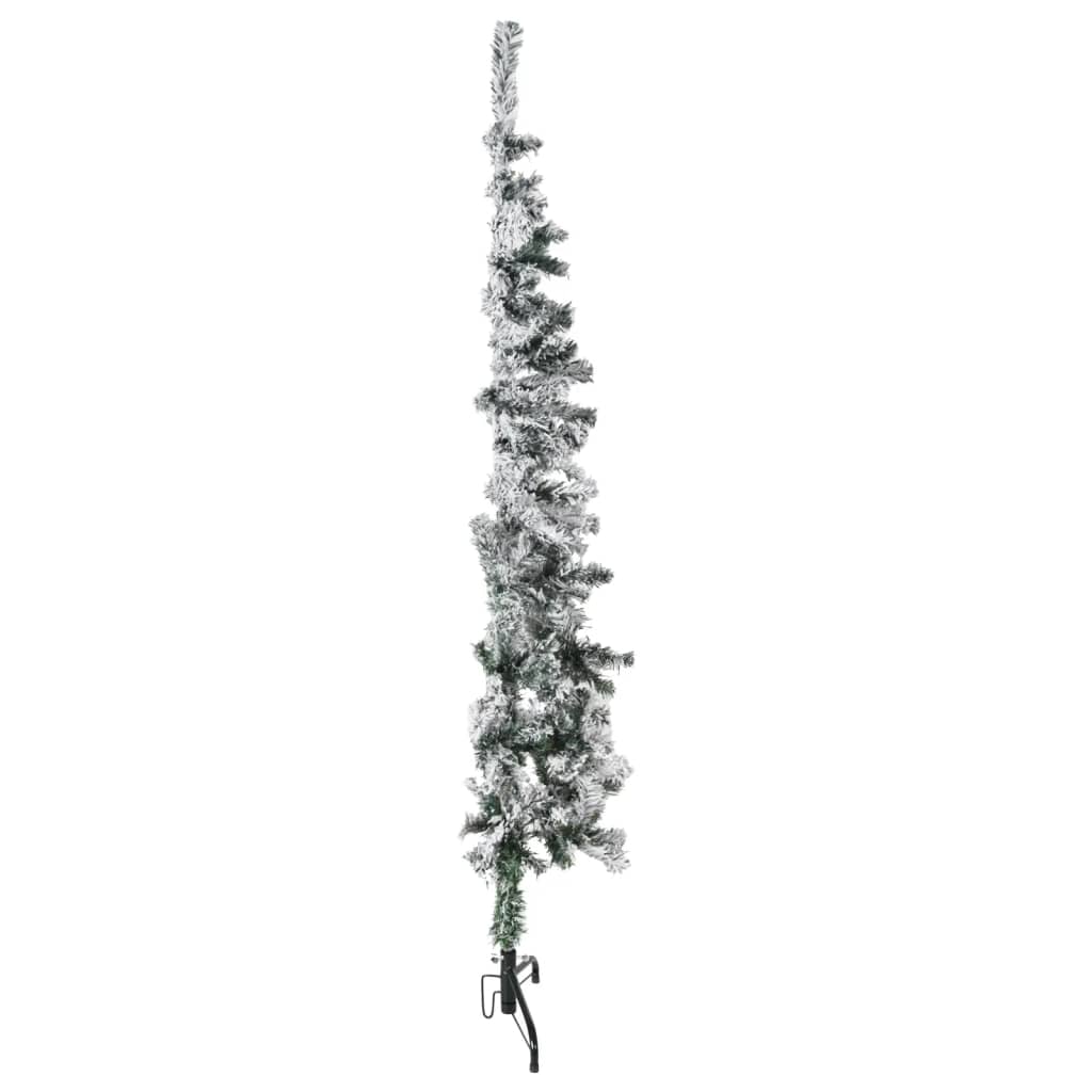 Berkfield Slim Artificial Half Christmas Tree with Flocked Snow 120 cm